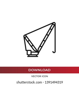 Construction crane icon in modern design style for web site and mobile app