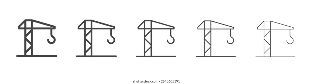 construction crane icon outline ilustration vector symbol