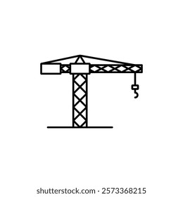 Construction crane icon Outline thin set
