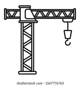 Construction crane icon. Outline construction crane vector icon for web design isolated on white background