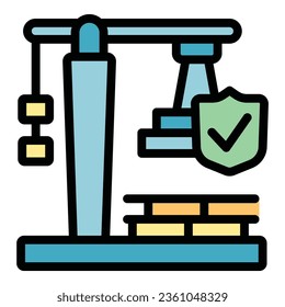 Konstruktionskrane Symbol Umrandung Vektorgrafik. Bankgeld. Bundes-Schuldenfarben