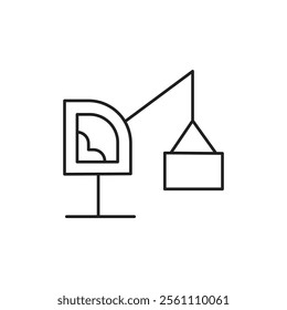 Construction crane icon Outline vector line symbol