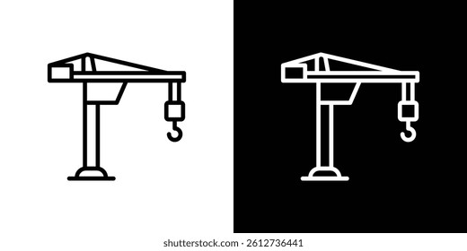 Construction crane icon set. Black illustration isolated for graphic and web design