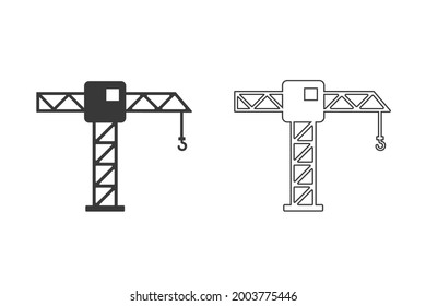 Construction Crane Icon Set Vector Illustration