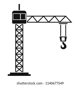 Construction crane icon. Simple illustration of construction crane vector icon for web design isolated on white background