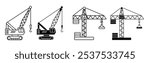 Construction crane icon, simple style