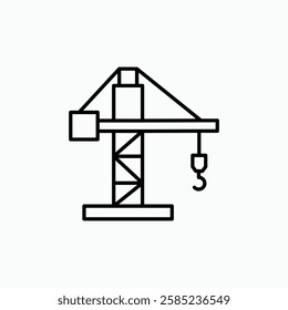 Construction crane icon. simple vector icon