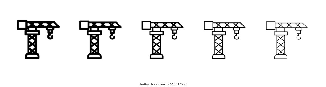 Ícone de guindaste de construção Símbolo conceito para web design.ícone de vetor de linha simples. ilustração de logotipo.