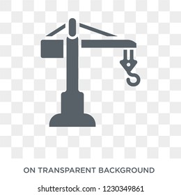 construction crane icon. Trendy flat vector construction crane icon on transparent background from general  collection. 