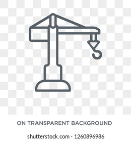 construction crane icon. Trendy flat vector construction crane icon on transparent background from general  collection. High quality filled construction crane symbol use for web and mobile