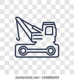 construction crane icon. Trendy linear construction crane logo concept on transparent background from General  collection