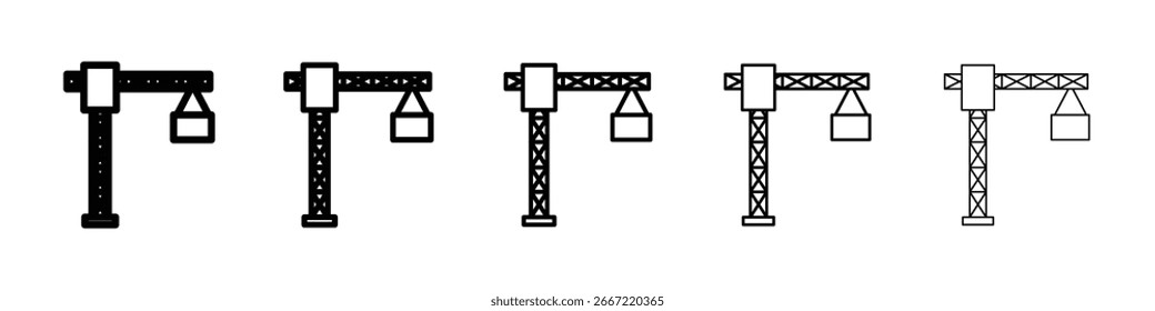 Colección de Vector de icono de grúa de construcción. EPS 10