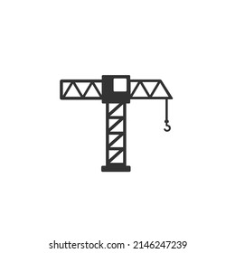 Construction Crane Icon Vector Illustration flat sign