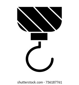 construction crane icon, vector illustration, black sign on isolated background