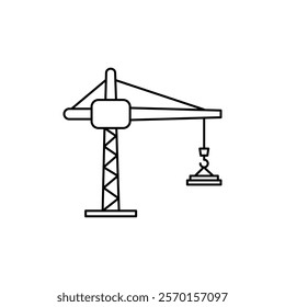 Construction crane icon Vector logo set flat