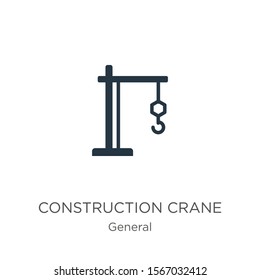 Construction crane icon vector. Trendy flat construction crane icon from general collection isolated on white background. Vector illustration can be used for web and mobile graphic design, logo, eps10