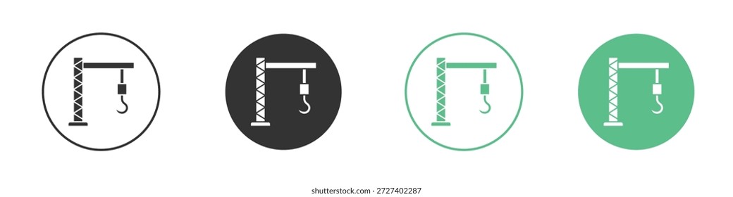 Conjunto de iconos de grúa de construcción. Ilustraciones vectoriales de glifos