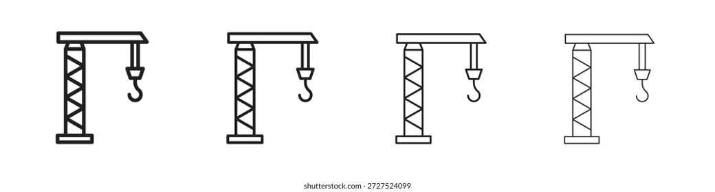 Construction crane icons for mobile concept and web design color editable