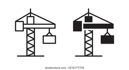 Construction crane icons pack for ui designs