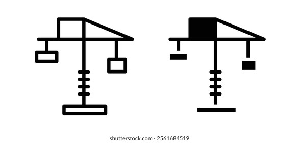 Construction crane icons for web ui designs