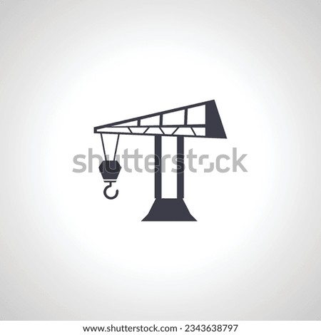 Construction crane isolated icon. Construction lift icon.