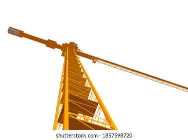 Construction crane isolated on white background vector