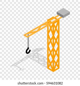 Construction crane isometric icon 3d on a transparent background vector illustration