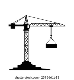 A Construction Crane Lifting a Heavy Load, Symbolizing Labor-Intensive Industries