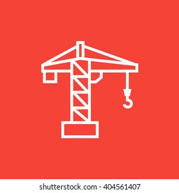 Construction crane line icon.