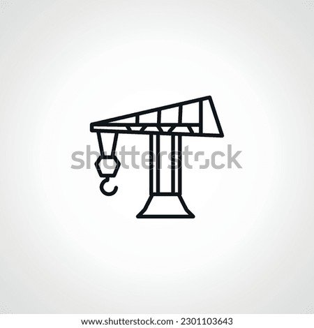 Construction crane line icon. Construction lift outline icon.