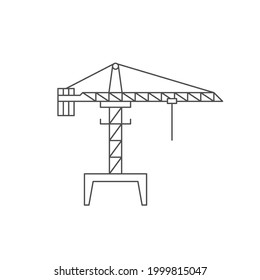 Icono de contorno de línea de grúa de construcción