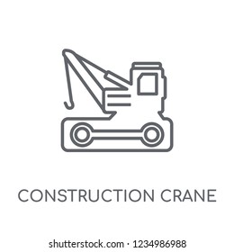 construction crane linear icon. Modern outline construction crane logo concept on white background from General collection. Suitable for use on web apps, mobile apps and print media.