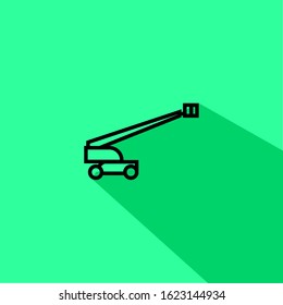 construction crane liner fill icon vector - ui icon vector