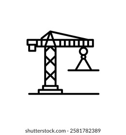 construction crane logo icon illustration flat