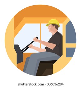 Construction crane machine operator