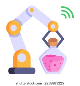 Gestión de grúas de construcción, icono plano con instalaciones editables 