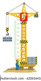 Construction crane meter wall or height chart