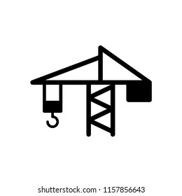 Construction crane. monochrome icon vector design illustration.