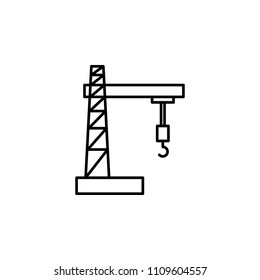 Construction crane outline icon. Element of construction icon for mobile concept and web apps. Thin line Construction crane outline icon can be used for web and mobile on white background