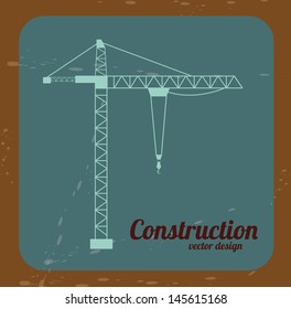construction crane over blue  background. vector illustration