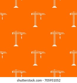 Construction crane pattern repeat seamless in orange color for any design. Vector geometric illustration