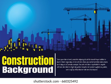 Construction crane silhouette vector.