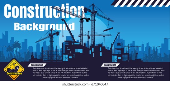 Construction crane silhouette vector