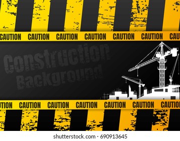 Construction crane silhouette vector