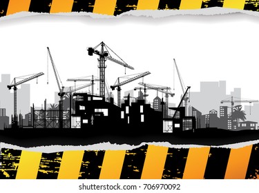 Construction crane silhouette vector.