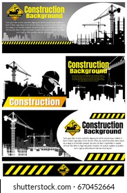 Construction crane silhouette vector,Construction info graphics,Building under Construction site, illustration silhouette.