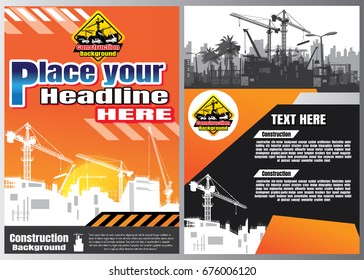 Construction crane silhouette vector,Construction info graphics,Building under Construction site.