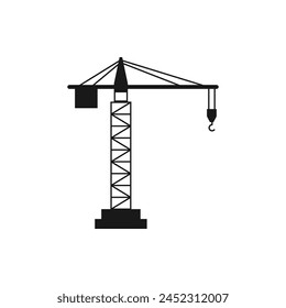 Construction crane. simple style icon vector illustration
