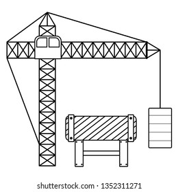 construction crane tower with signaling