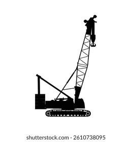 Construction crane tower silhouette design